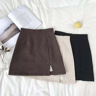 DIYI - Plain High-Waist A-Line Skirt | YesStyle