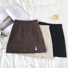 DIYI - Plain High-Waist A-Line Skirt