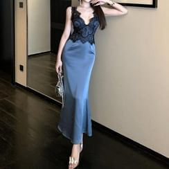 yesstyle green dress Charming Half Sleeves V-Neck Satin Tea-Length Wedding Dresses – Suzhoudress main image 0