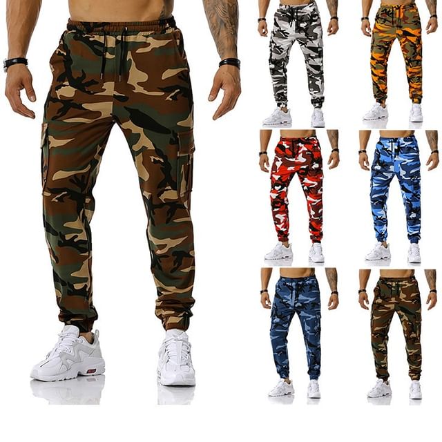 Fireon-Drawstring Waist Camo Sweatpants