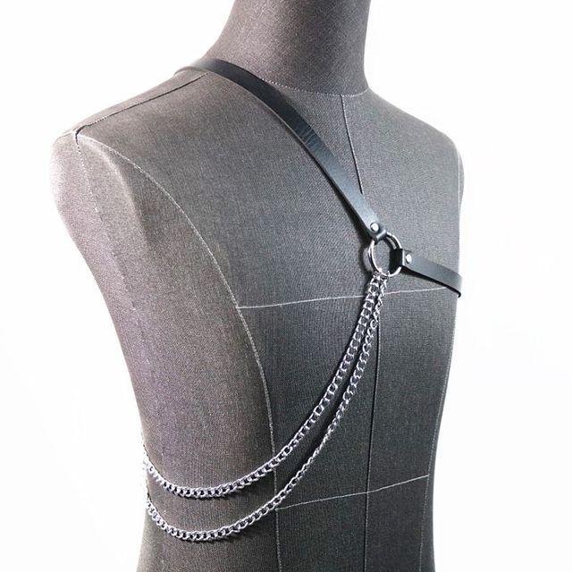 SURELIN-Chain Faux Leather Body Garter