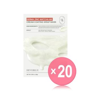 HEVEBLUE - Derma Zinc Matcha MX Cream Coating Wrap Mask Set (x20) (Bulk Box)