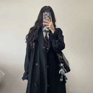 Sienne Collared Belted Plain Double-Breasted Long Trench Coat Sale