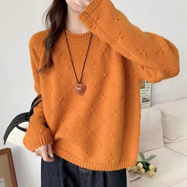 Odestra-Round Neck Plain Sweater