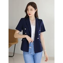 Two-Button Short Sleeve Pocket Blazer