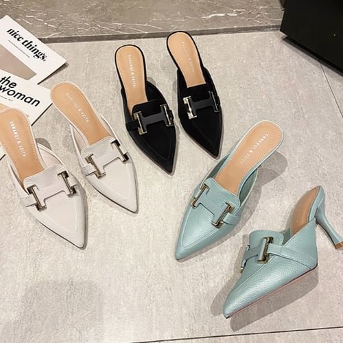 Pointed toe loafer store mules