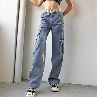 wide leg cargo jeans