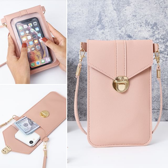 JVL-Faux Leather Screen Touch Crossbody Bag
