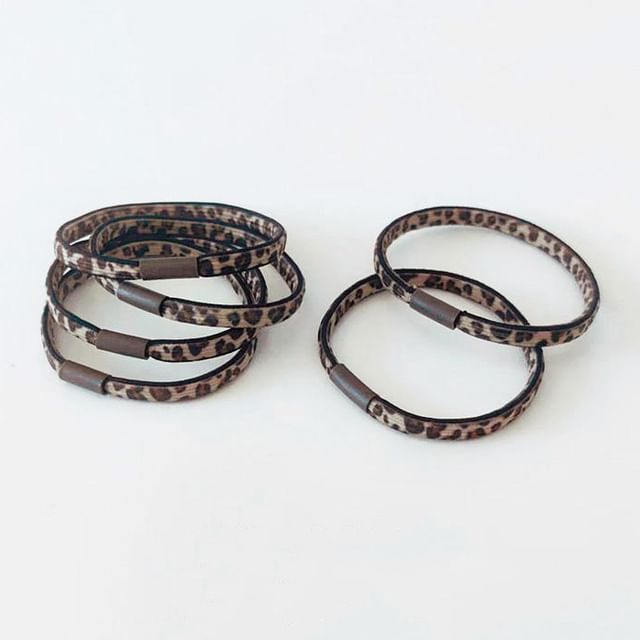 Ordinario-Leopard Print Hair Tie Set