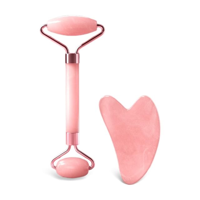 Fondes-Resin Face Massage Roller Gua Sha Scraper Set - Rouleau de massage en résine et Gua Sha