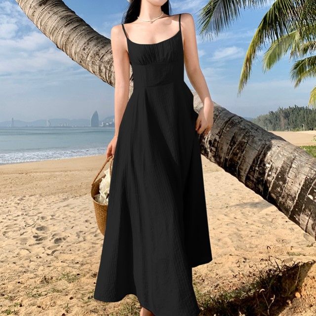 knee length dresses for ladies Multicolor Floral Scoop Neck A-Line Ruffle Midi Dress