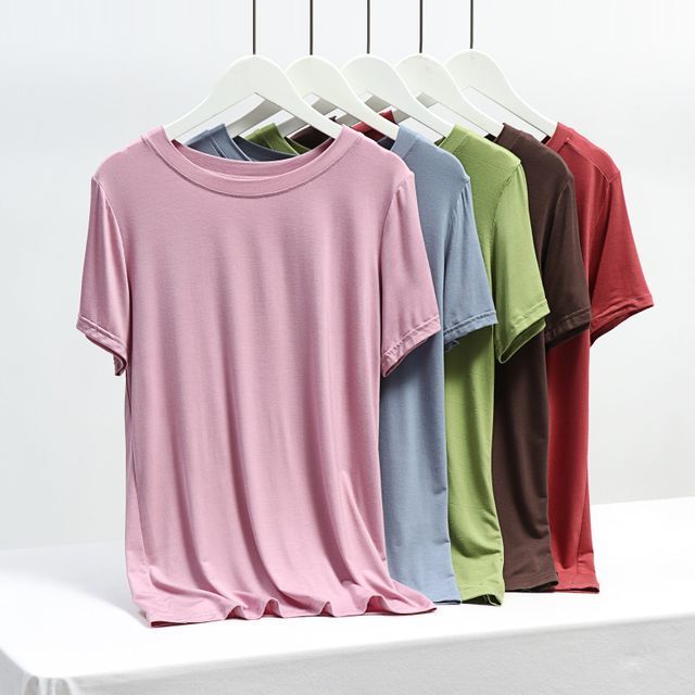 KUMI-Plain Short-Sleeve T-Shirt