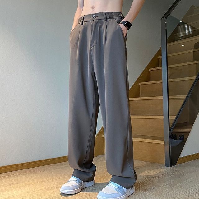 Breeson - high Waist Plain Wide Leg Dress Pants | YesStyle