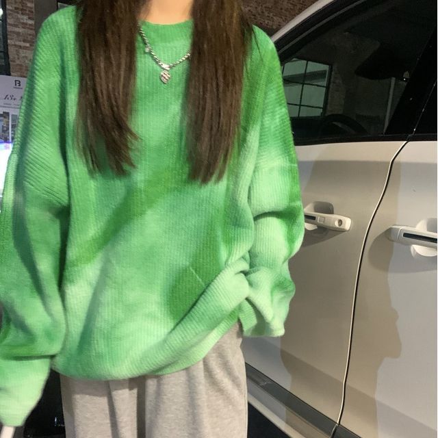 Luna Rouge-Long-Sleeve Tie-Dye Knit Sweater
