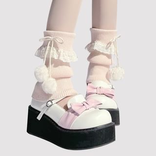 Lace Ruffle Trim Leg Warmers