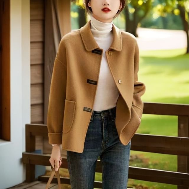 Sienne-Collared Snap Buttoned Jacket