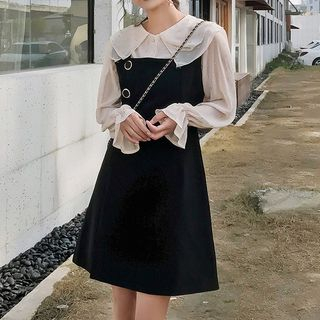 pinafore dress with blouse