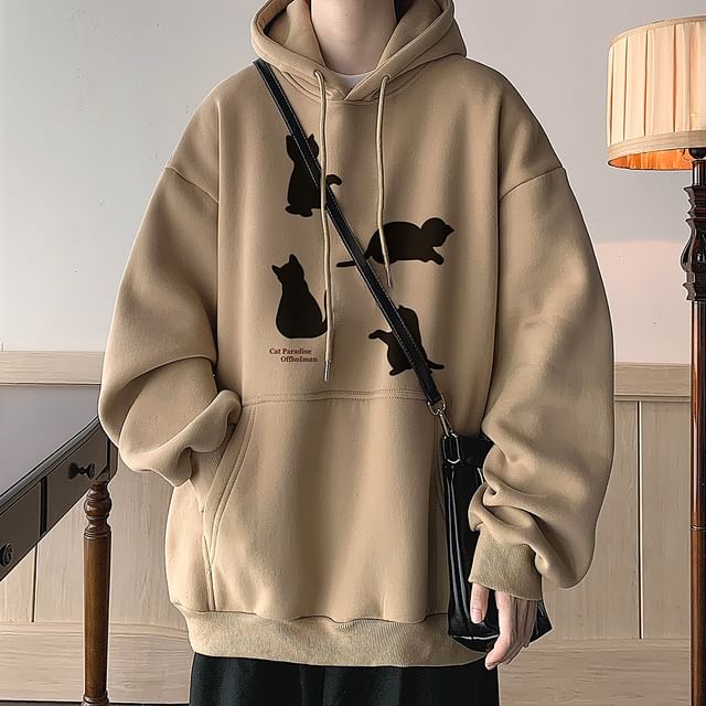 FOEV Cat Print Hoodie YesStyle