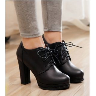 Freesia-Block Heel Lace Ups