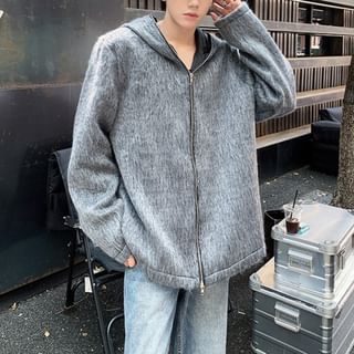 ravewider-Melange Hooded Zip Jacket