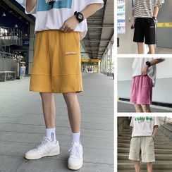 NAPO - Lettering Wide-Leg Sweatshorts NAPO - Lettering Wide-Leg Sweatshorts