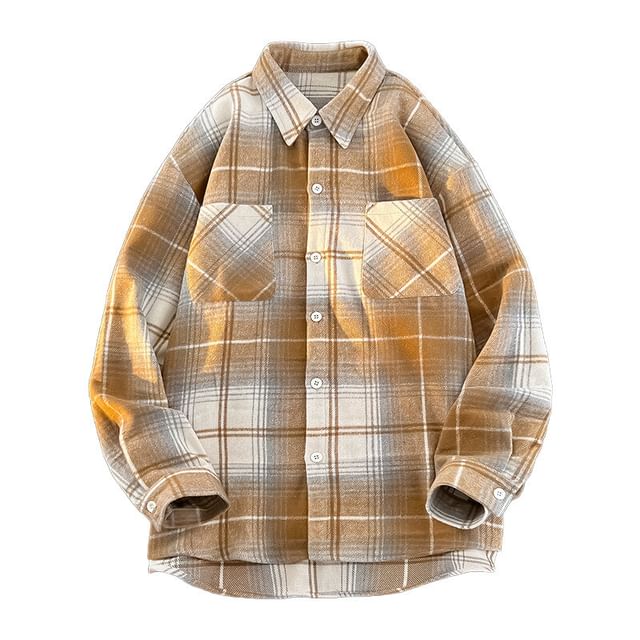 FORSETI-Plaid Pocket Detail Button Shacket