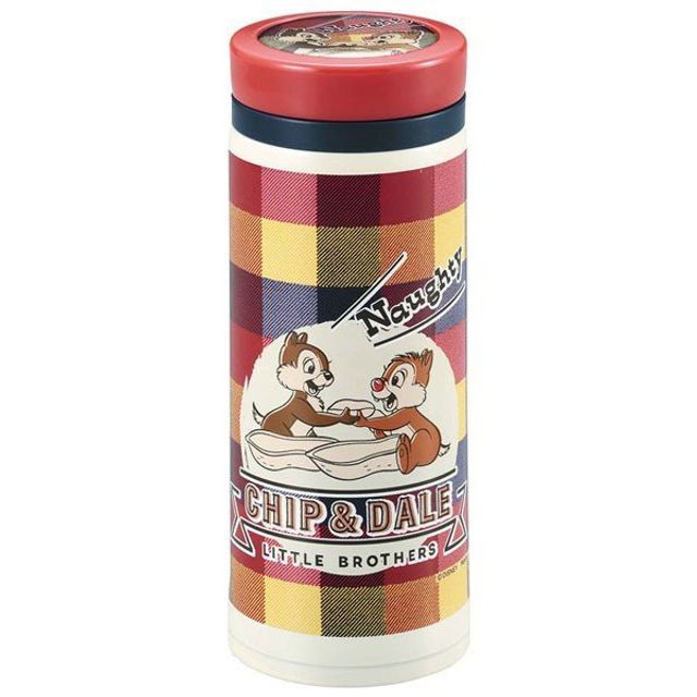 Pearl Metal-Disney Easy Open Lightweight Personal Mug Bottle 350ml Chip Dale Check-One Size