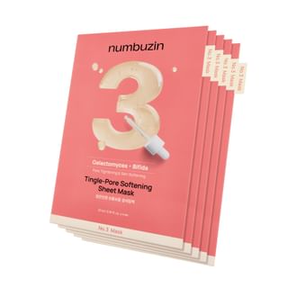 numbuzin - No. 3 Tingle-Pore Softening Sheet Mask Set 5 sheets