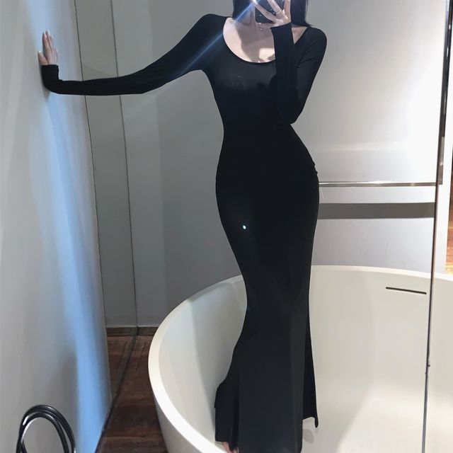chinese dress ladies Radiantly Flawless Halter Mermaid Midi Dress main image 0