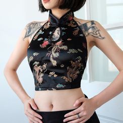 Dictynna - Cheongsam Collar Cropped Top Dictynna - Cheongsam Collar Cropped Top