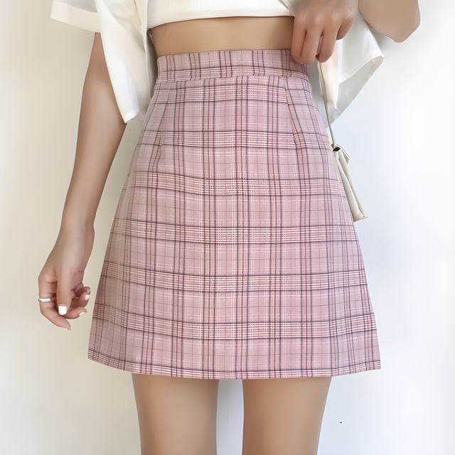 Glen Glam - Plaid A-Line Mini Skirt | YesStyle