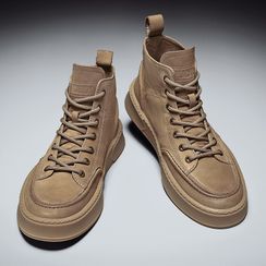 HANO - Plain Lace-Up Short Boots HANO - Plain Lace-Up Short Boots