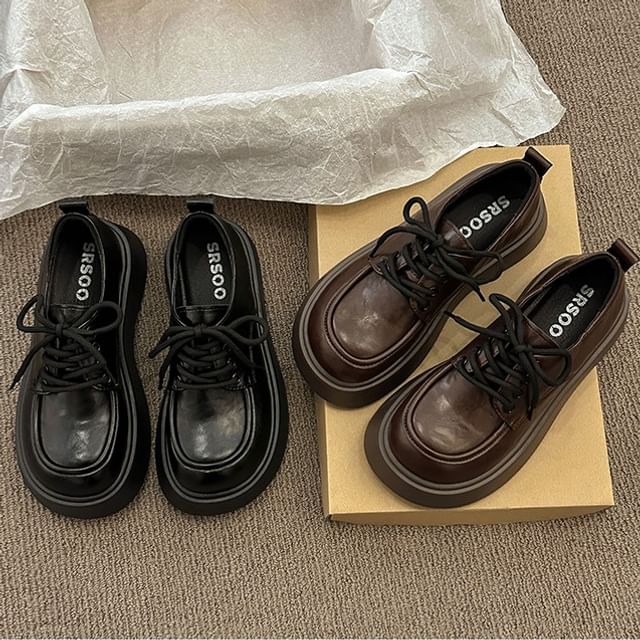 Nikao-Platform Lace Up Shoes