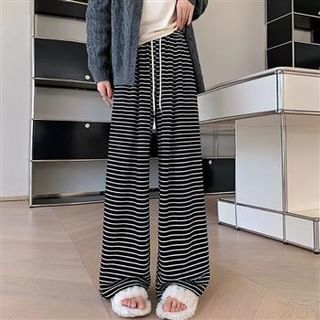 Everose-Mid Rise Striped Wide Leg Sweatpants