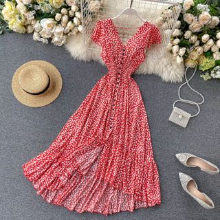 red midi sundress
