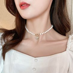 Taimi(タイミ) - Pendant Faux Pearl Necklace Taimi(タイミ) - Pendant Faux Pearl Necklace