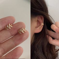 Kokyu - Rhinestone Leaf Ear Cuff Kokyu - Rhinestone Leaf Ear Cuff