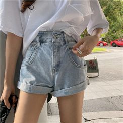 GANGER - High-Waist Denim Shorts GANGER - High-Waist Denim Shorts