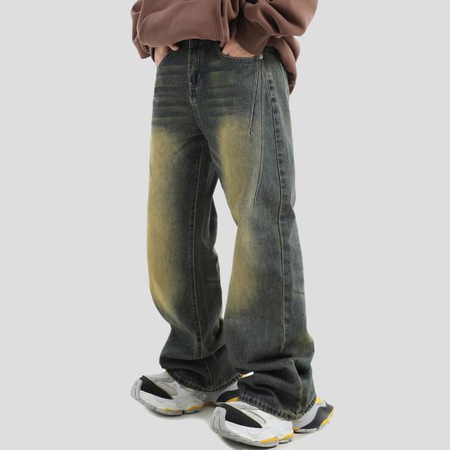 INStudio-Mid Rise Washed Loose Fit Jeans