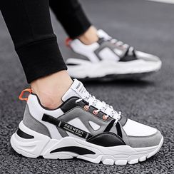 TATALON - Color Block Lace-Up Athletic Sneakers TATALON - Color Block Lace-Up Athletic Sneakers