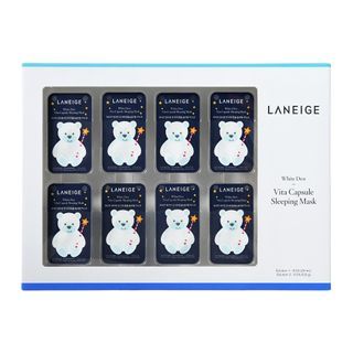 LANEIGE - White Dew Vita Capsule Sleeping Mask Set: Sleeping Mask 3g x 8pcs + Vita Powder 0.1g x 8pcs