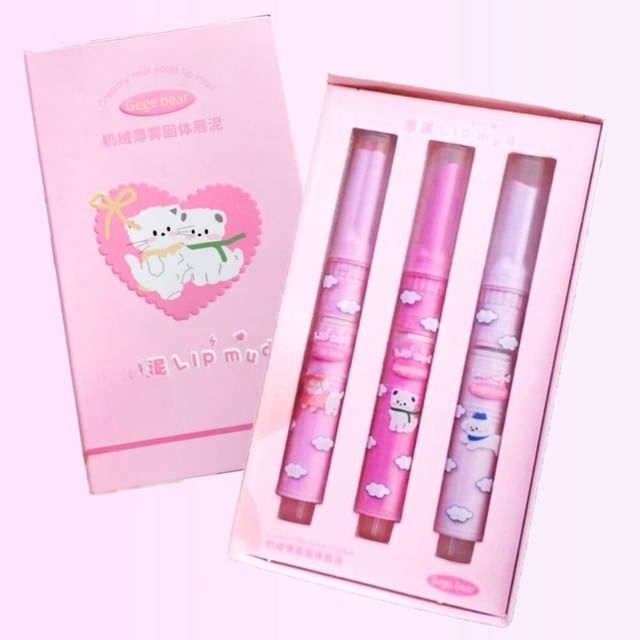 Gege Bear-Creamy Mist Solid Lip Mud Set - A