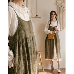 GOROKE(ゴロケ) - Polka-Dot Pinafore Dress GOROKE(ゴロケ) - Polka-Dot Pinafore Dress
