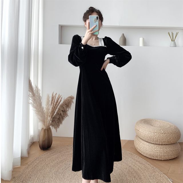 green emerald velvet dress Black Tulle Off Shoulder Long Prom Dress, Black Formal Graduation Dresses Custom Size / Black
