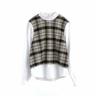 Amoura-Plaid Panel Blouse