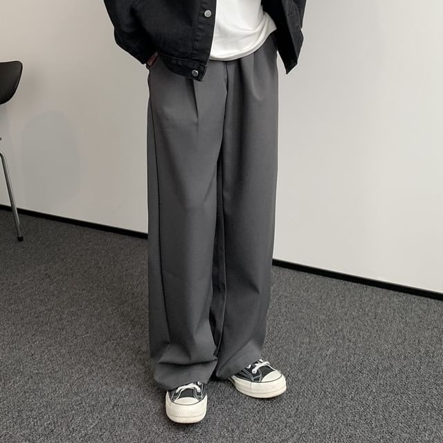DAZO Studios-Mid Rise Plain Straight Leg Dress Pants