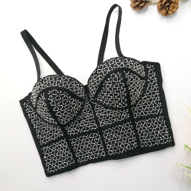 Doowex-Beaded Bustier Top