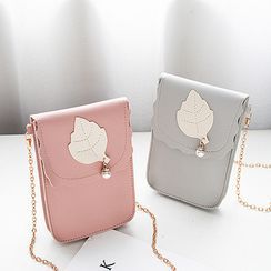 Denville - Faux Leather Leaf Crossbody Bag Denville - Faux Leather Leaf Crossbody Bag