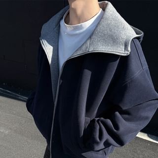 ravewider-Two Tone Reversible Zip-Up Hoodie