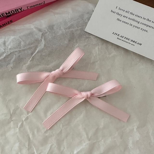JVL - Set of 2: Ribbon Bow Hair Clip | YesStyle